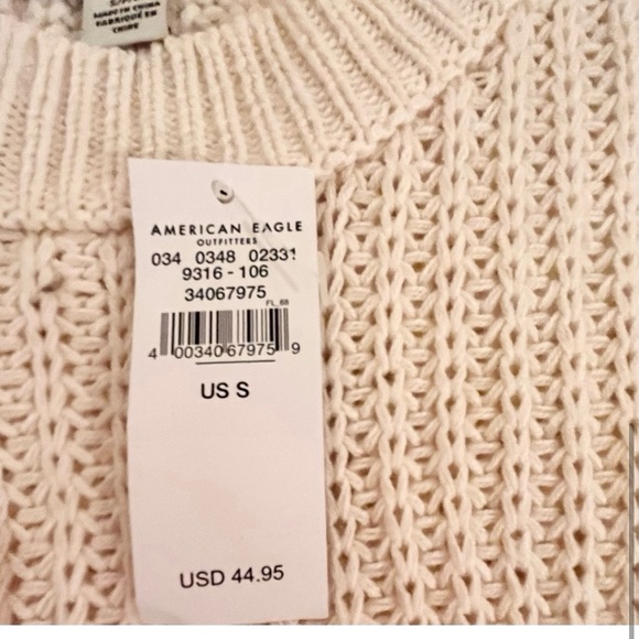 COPY - NWOT- American Eagle Off White Knit Pullover Sweater - Picture 2 of 6